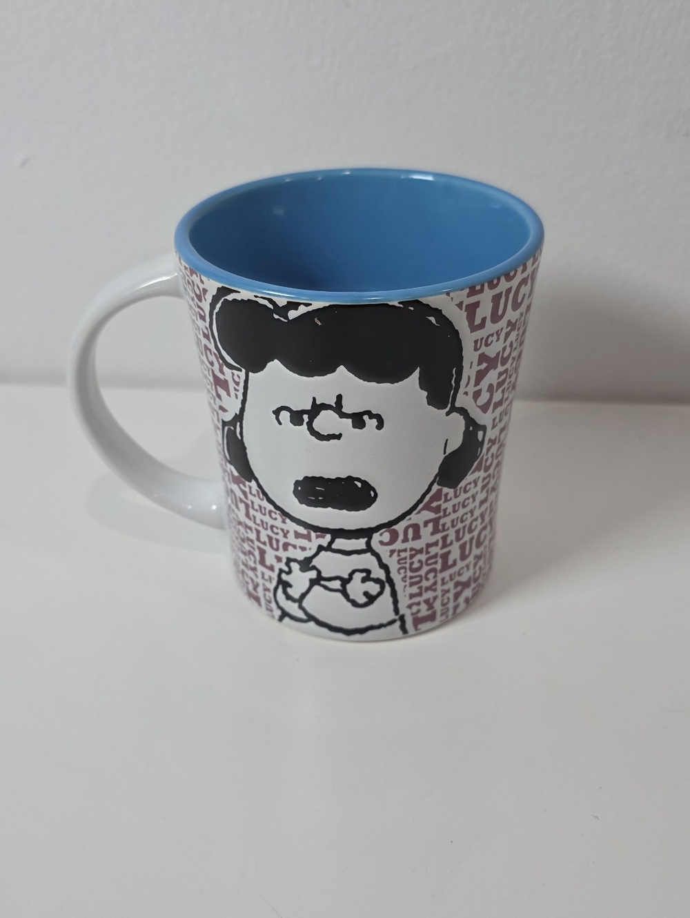"Peanuts" Worldwide "Lucy" Coffee Mug By Gibson Overseas Inc. Sky Blue Inside